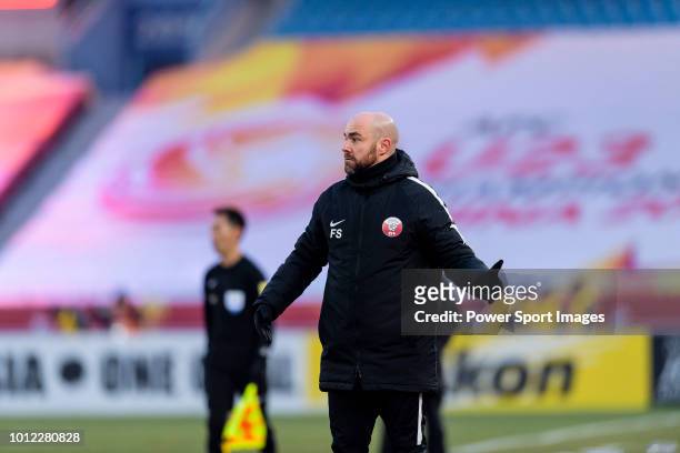 Qatar Head Coach Felix Sanchez gestures during the AFC U23 Championship China 2018 Semi Finals match between Qatar and Vietnam at Changzhou Olympic...
