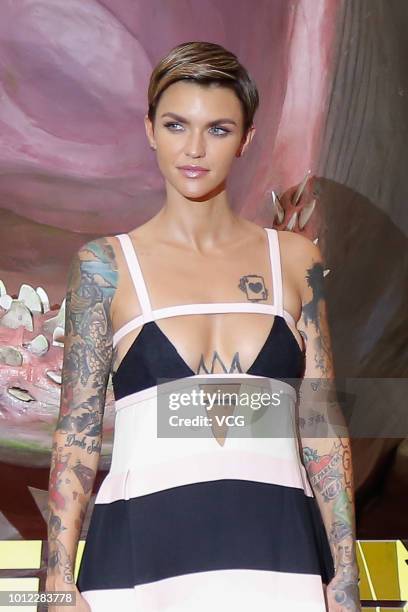 Australian actress Ruby Rose attends the premiere of film 'The Meg' on August 2, 2018 in Beijing, China.