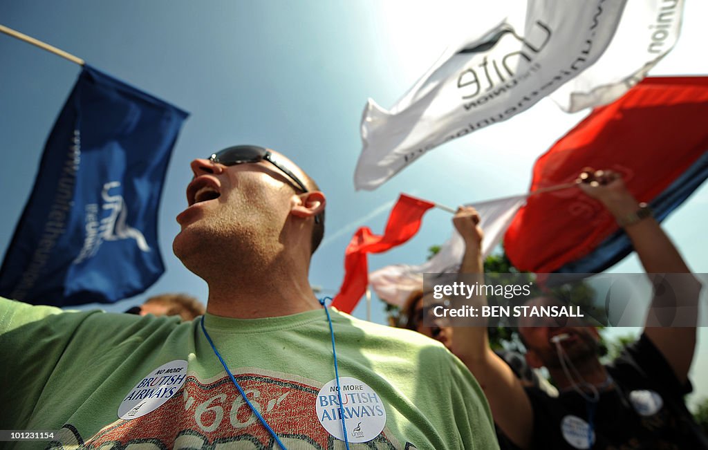 Demonstrators from the Unite union, ride