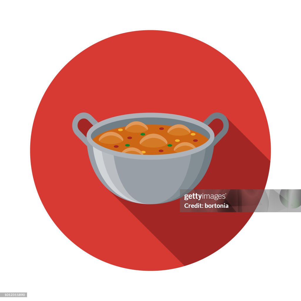 Paella Spain Flat Design Icon