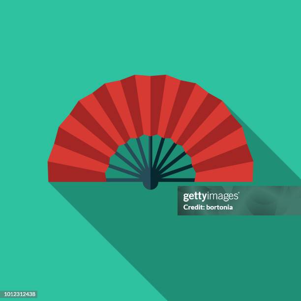 illustrations, cliparts, dessins animés et icônes de icône de design plat espagne flamenco ventilateur - éventail
