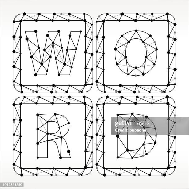 Words Game Pattern Word Game Triangle Node Black And White Pattern High-Res Vector Graphic ...