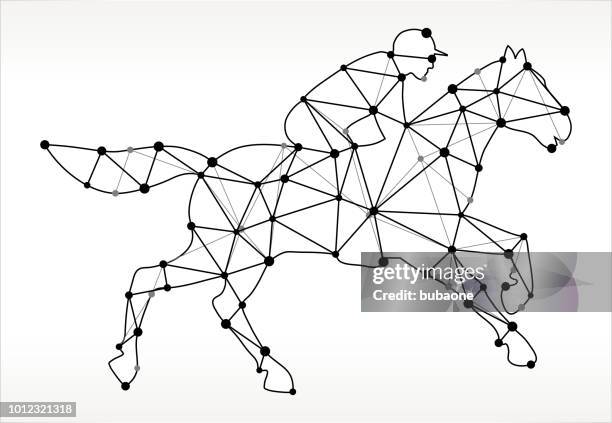 horse racer triangle node black and white pattern - derby pattern vector stock illustrations