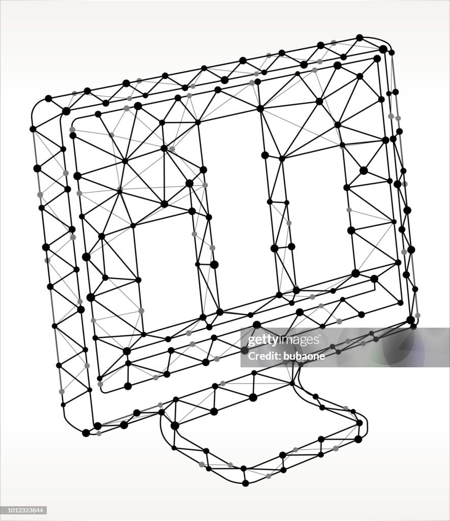 Computer Triangle Bar Graph On Computer Triangle Node Black And White Pattern High-Res ...