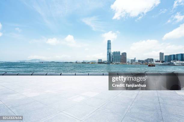 buildings and sea against sky - promenade stockfoto's en -beelden