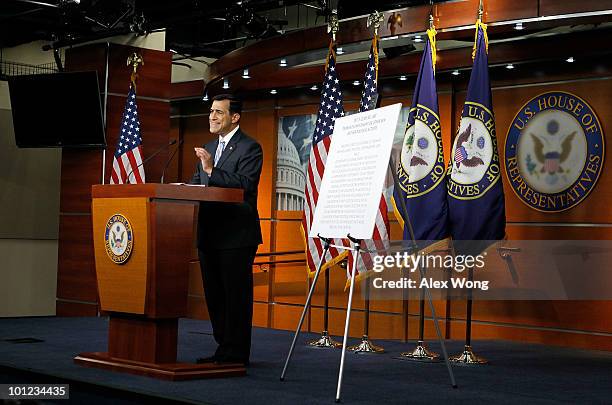 Rep. Darrell Issa speaks to the media during a news conference May 28, 2010 on Capitol Hill in Washington, DC. Issa spoke on the allegation about the...