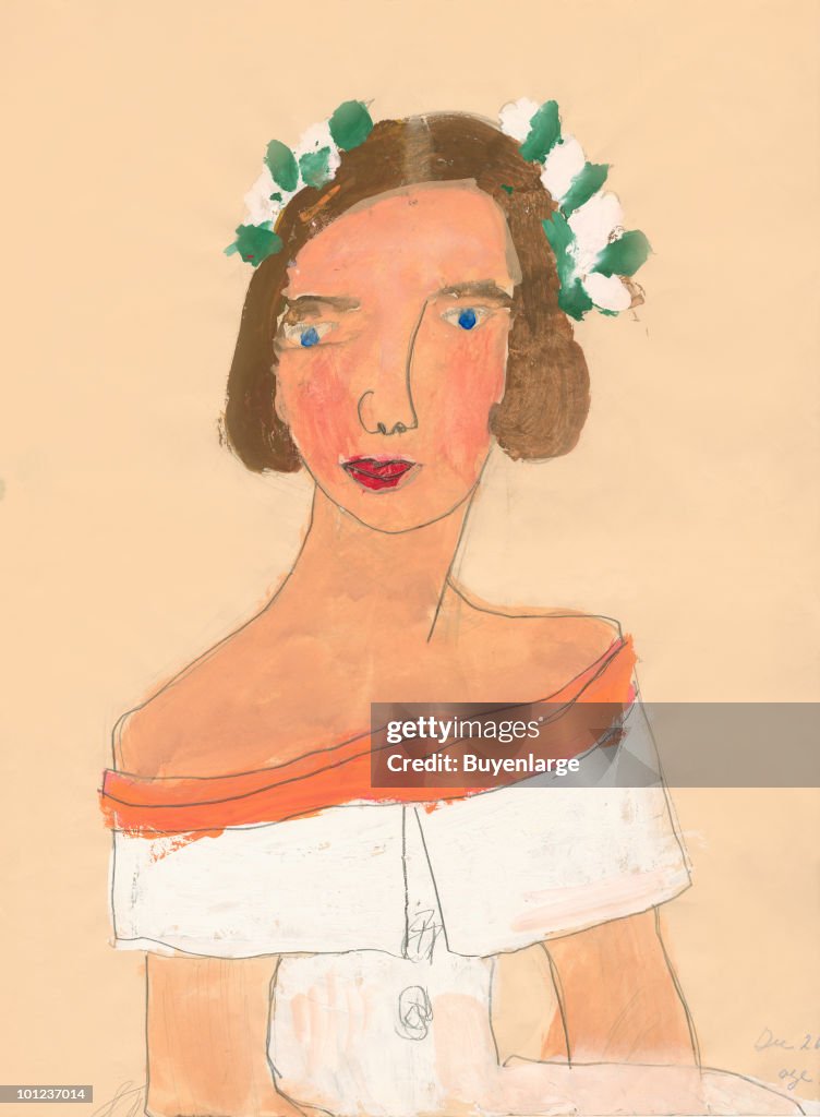 Lady with Flowers in Hair