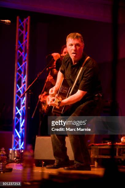 Steve Harley performs on stage at Queen's Hall on May 26, 2010 in Edinburgh, Scotland.