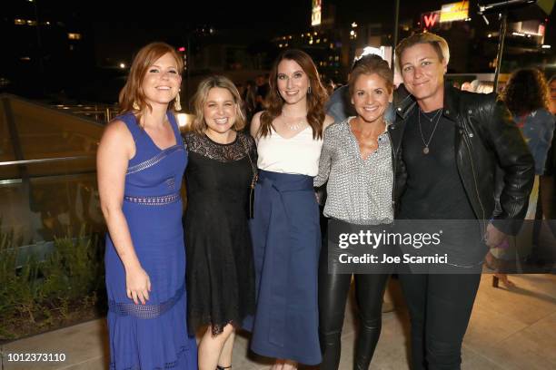 Sumner Canfield, Joanna Teplin, Clea Shearer, Glennon Doyle and Abby Wambach attend the AT&T and Hello Sunshine launch celebration of "Shine On With...