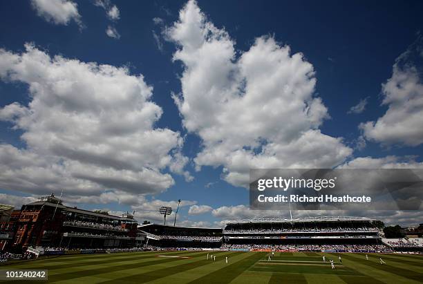 General view of play during day two of the 1st npower Test between England and Bangladesh at Lords on May 28, 2010 in London, England.