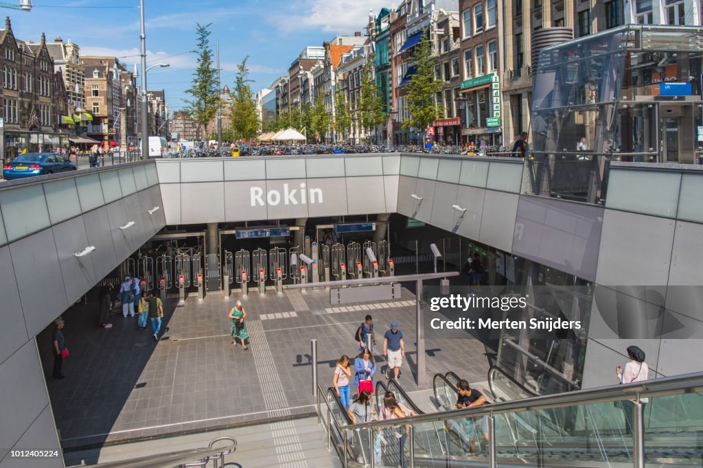 Amsterdam Rokin Metrostation below street level