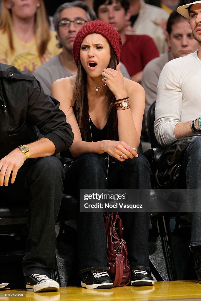 Celebrities At The Lakers Game