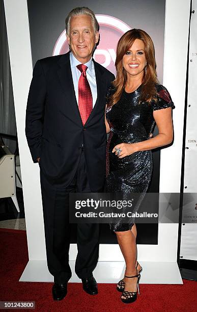 Don Brown and Maria Celeste Arraras attends party for the 8th Anniversary of Al Rojo Vivo at Eden Roc, a Renaissance Beach Resort and Spa on May 27,...