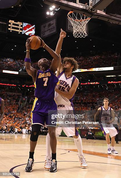 Lamar Odom of the Los Angeles Lakers in action during Game Three of the Western Conference finals of the 2010 NBA Playoffs against the Phoenix Suns...