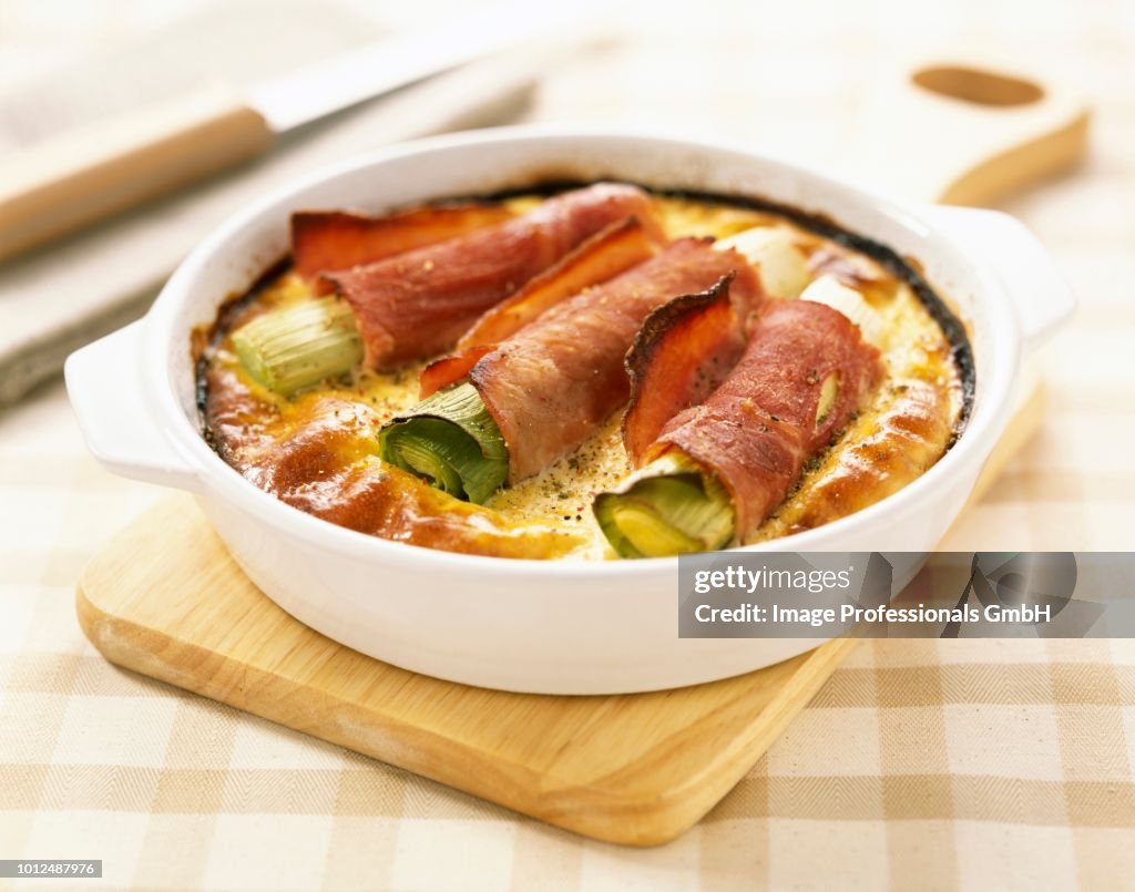 Ham and leek clafoutis