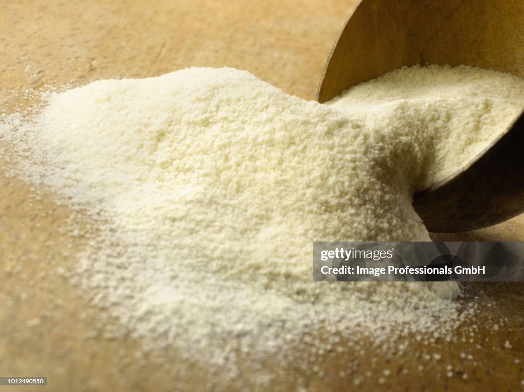 Spoonful of wheat semolina