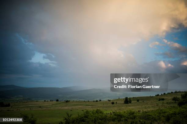 Landscape of Transilvania on July 16, 2018 in Porumbenii Mari, Romania.