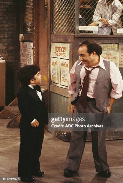 Louie Meets the Folks" and "Fantasy Borough" - Airdate Decamber 11, 1979 and May 6, 1980. HERVE VILLECHAIZE;DANNY DEVITO