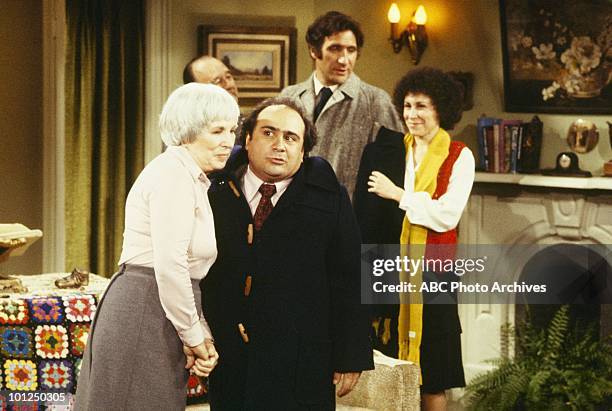 Louie Meets the Folks" and "Fantasy Borough" - Airdate Decamber 11, 1979 and May 6, 1980. CAMILA ASHLAND;DANNY DEVITO;JUDD HIRSCH;RHEA PERLMAN