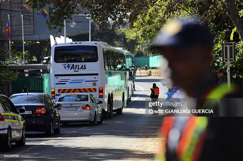 The Argentinian football team arrives at