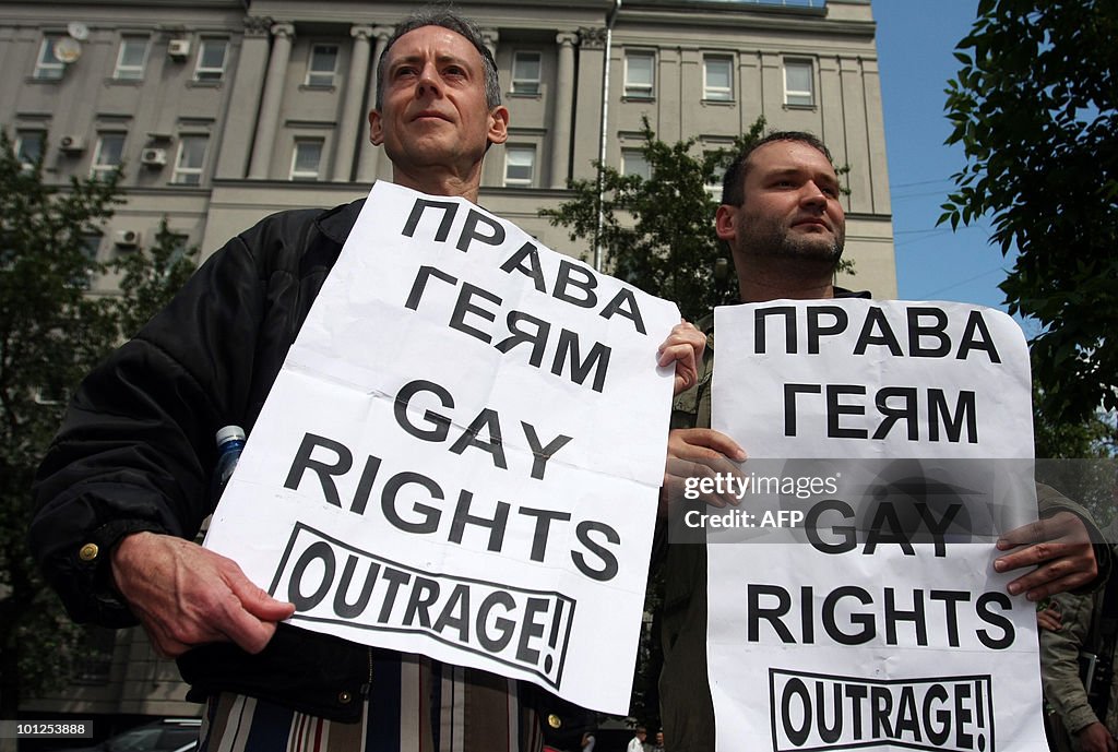 Gay Rights Britain Gay and LGBT rights activists Peter Tatchell of Britain and a members ...