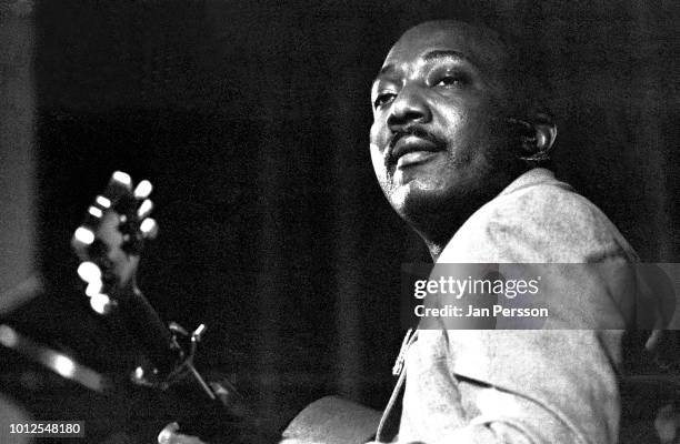 American blues singer and guitarist JB Lenoir performing Copenhagen, Denmark, 1967.