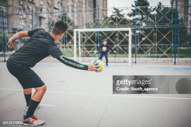 penalty shooting - handball stock pictures, royalty-free photos & images