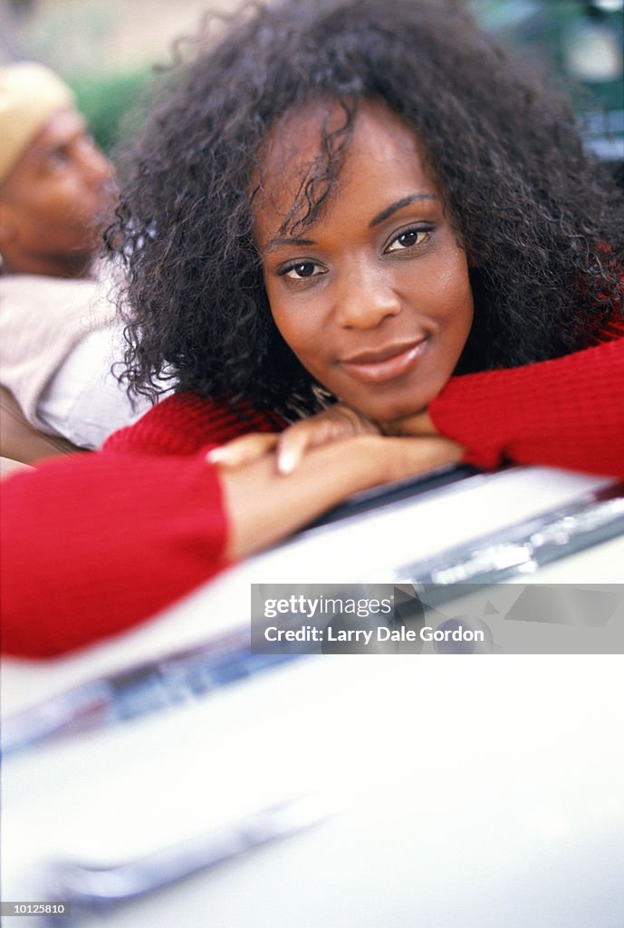 Young African American Couple In Their Sportscar High-Res Stock Photo ...