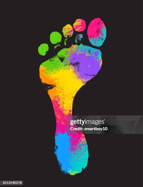 stockillustraties, clipart, cartoons en iconen met voetafdrukken - voetzool