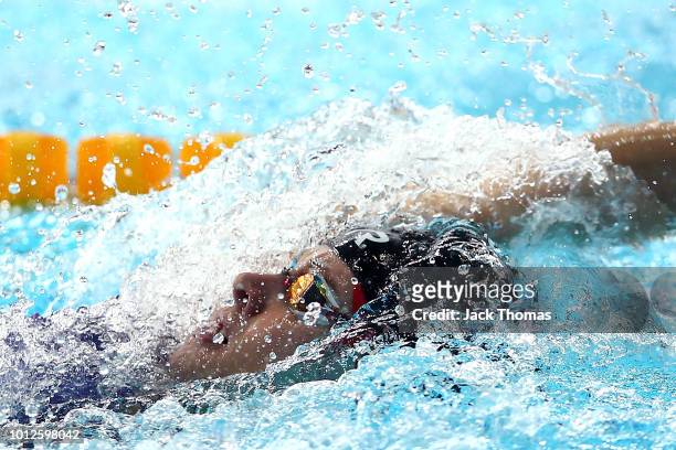 Siobhan-Marie O'Connor of Great Britain competes in the Women's 200m Individual Medley Heat 3 during the swimming on Day six of the European...