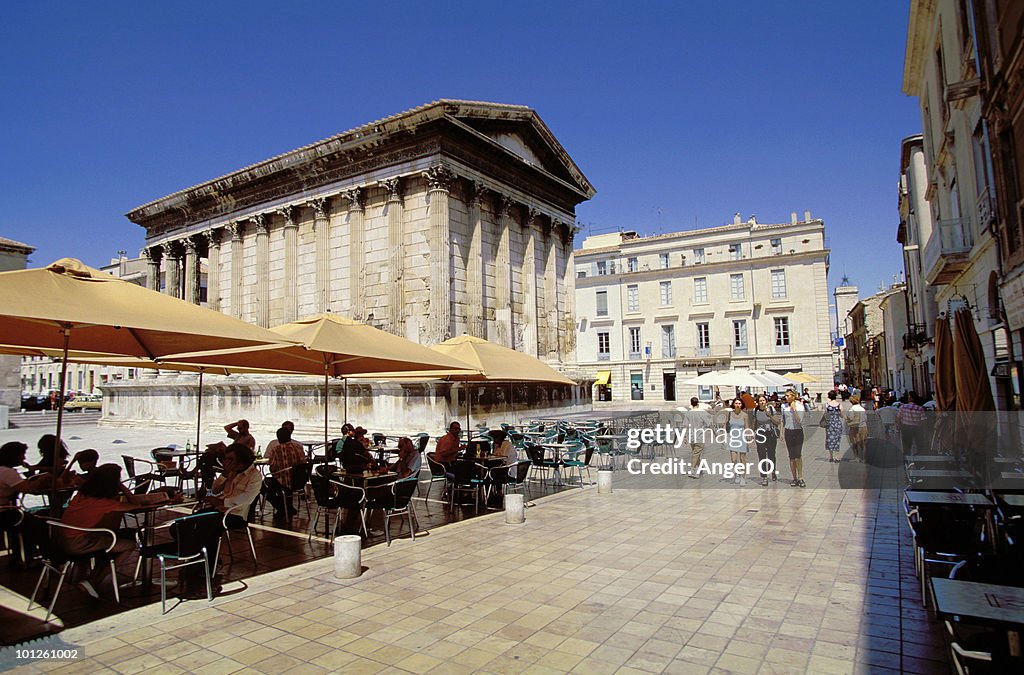 People socializing, Nimes, France