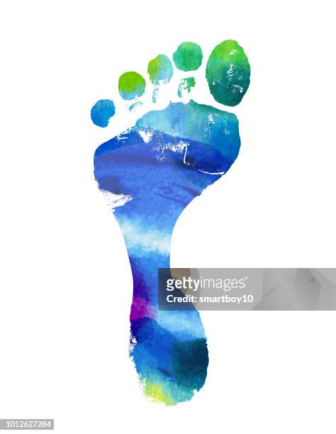footprint - sole of foot stock illustrations