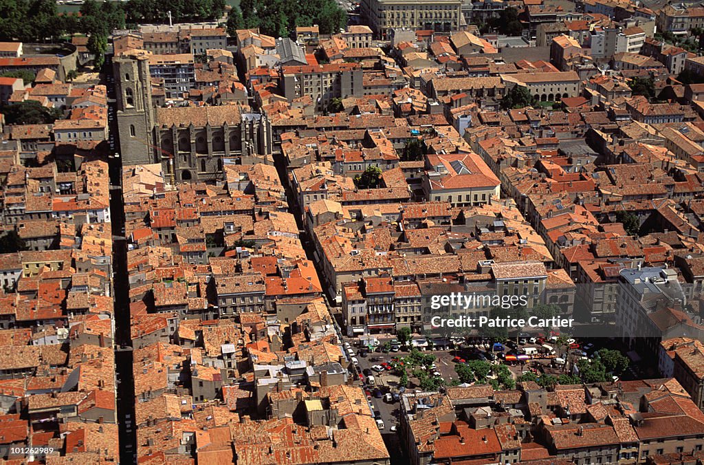 Aerial view of Carcassonne, Aude, France