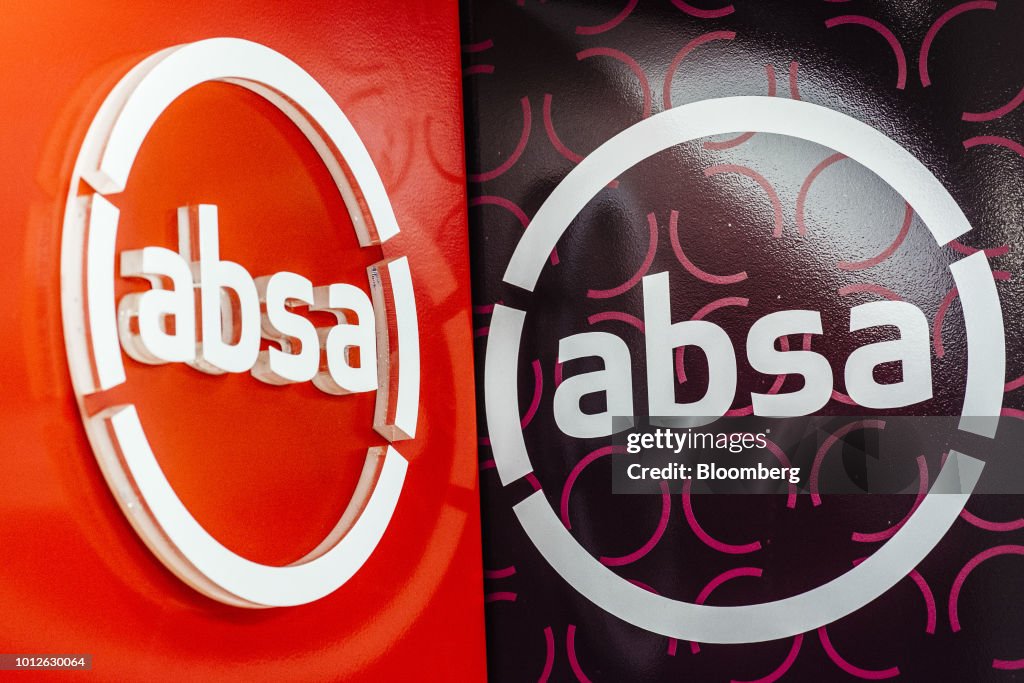 Absa History A new corporate logo stands outside an Absa Group Ltd. bank branch in ...