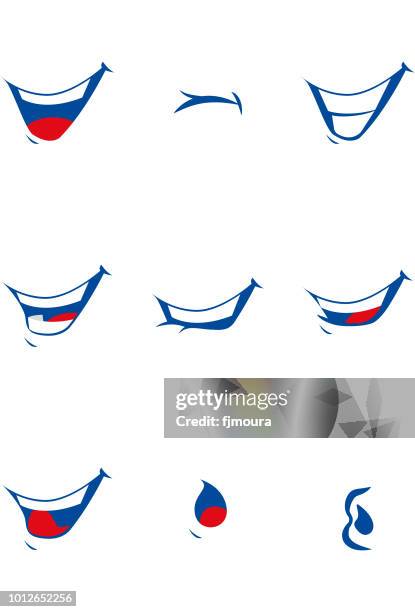 stockillustraties, clipart, cartoons en iconen met expressieve mond voor animatie - human mouth