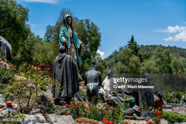 the virgin of guadalupe on tepeyac hill mexico city. mexico - shrine fotografías e imágenes de stock