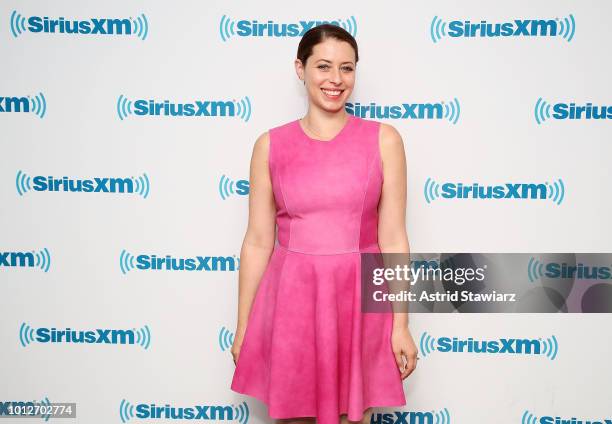 Actress Lauren Miller Rogen visits the SiriusXM studios on August 7, 2018 in New York City.
