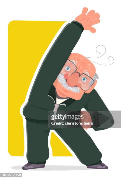 old sportsman - elderly exercising stock illustrations