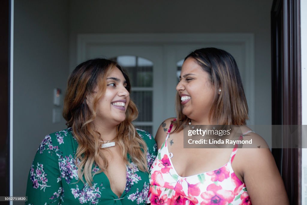 Portrait of two indian young woman