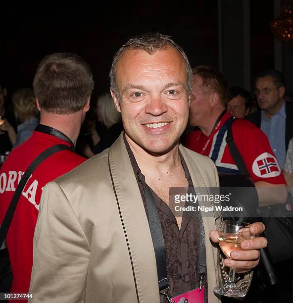 Graham Norton attends afterparty at the plaza hotel to celebrate the grand final of the eurovision song contest. On May 29, 2010 in Oslo, Norway.