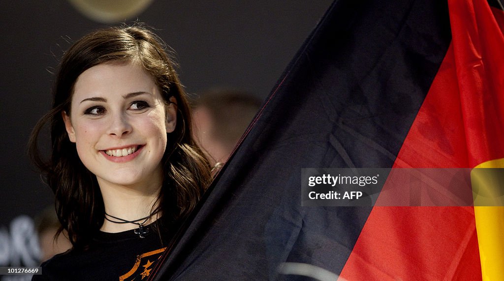 Lena Meyer-Landrut, 19, of Germany smile