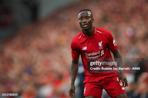 Naby Keita of Liverpool during the pre-season friendly between Liverpool and Torino at Anfield on August 7, 2018 in Liverpool, England.