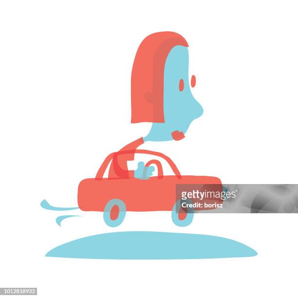 driving a car - woman car stock illustrations