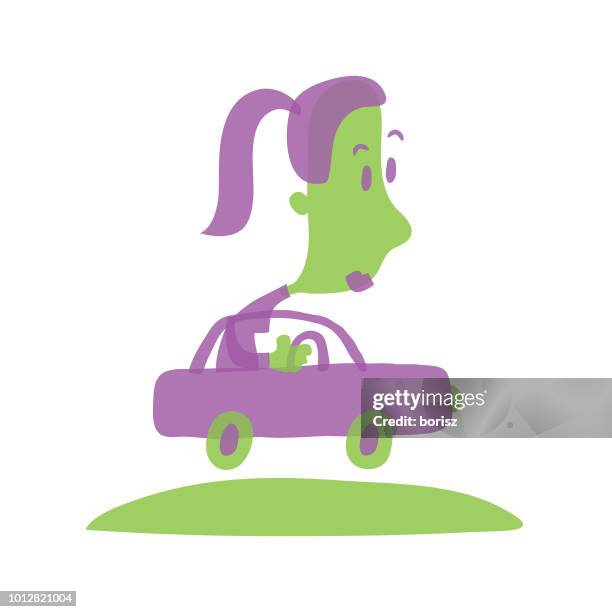 stockillustraties, clipart, cartoons en iconen met besturen van een auto - verkeersagressie