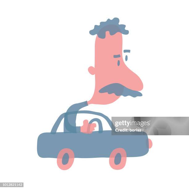 stockillustraties, clipart, cartoons en iconen met besturen van een auto - verkeersagressie