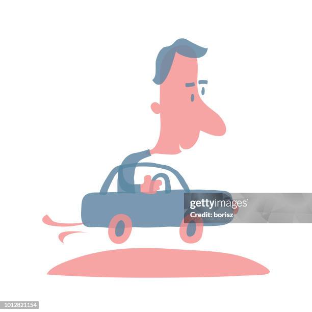 stockillustraties, clipart, cartoons en iconen met besturen van een auto - verkeersagressie