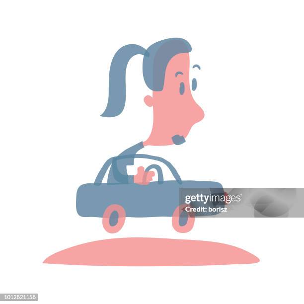 driving a car - racing driver stock illustrations