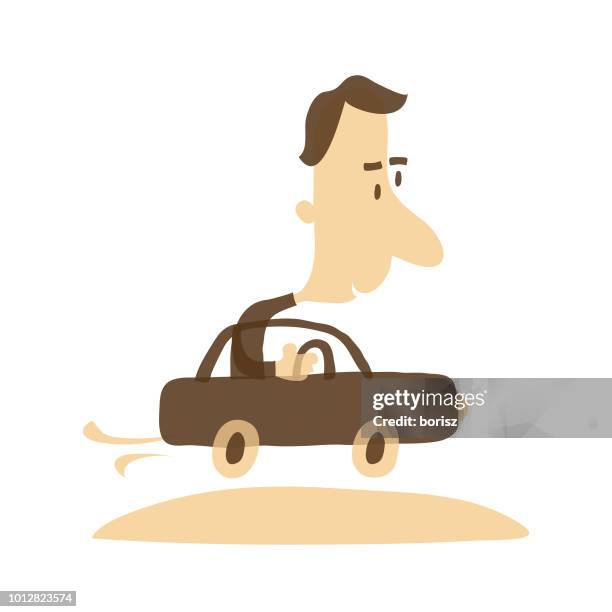 stockillustraties, clipart, cartoons en iconen met besturen van een auto - verkeersagressie