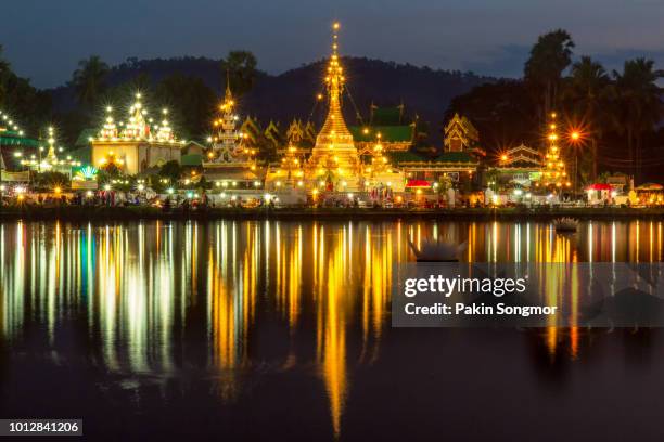 watchongklang temple and watchongkham temple - wat jong klang stock pictures, royalty-free photos & images