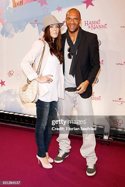 Singer Kate Hall and boyfriend cheograph Detlef D. Soost attend the 'Hanni & Nanni World Premiere' at Mathaeser cinema on May 30, 2010 in Munich,...